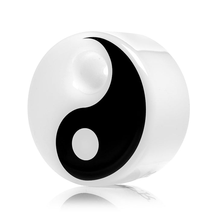 Hemper Zen Yin-Yang hand pipe from the side with the bowl visible at the top