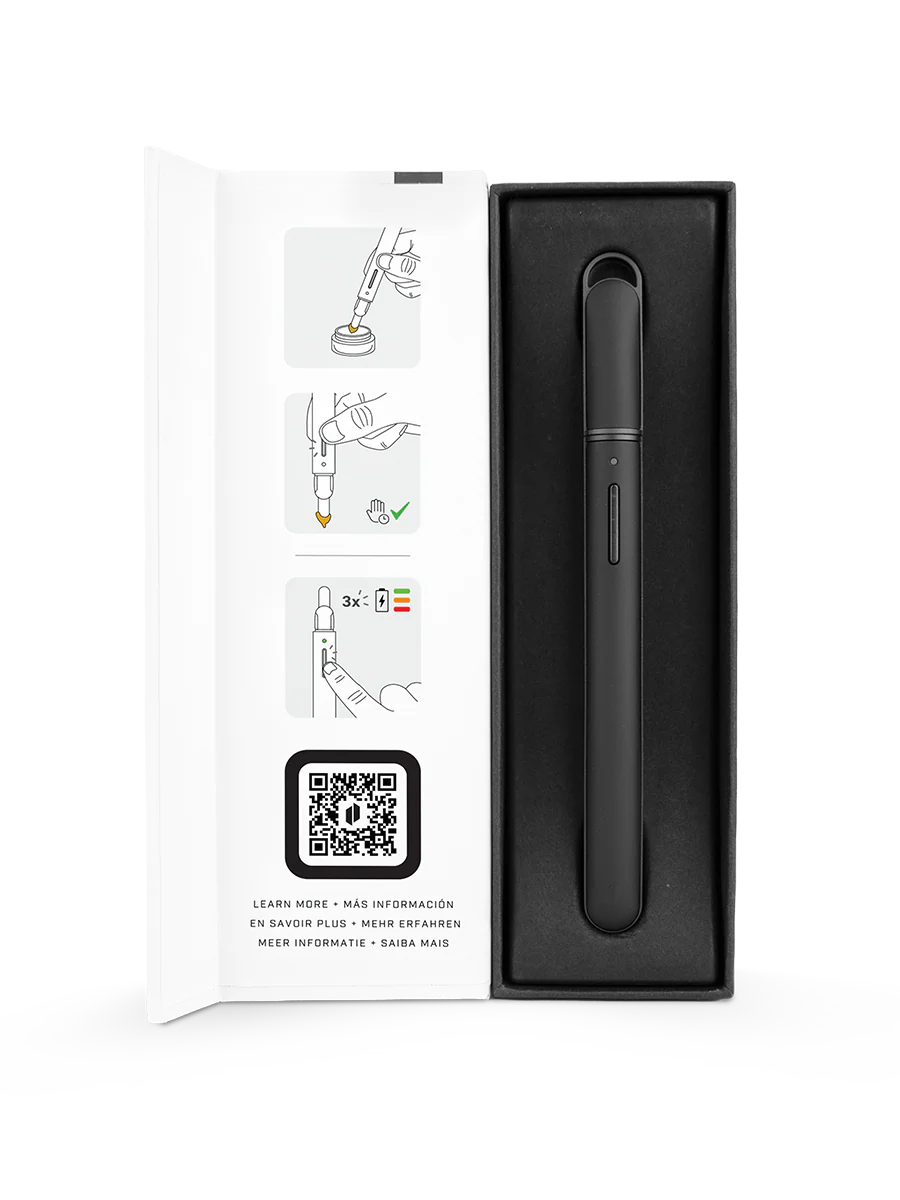Puffco Hot Knife box contents showing included components and packaging layout