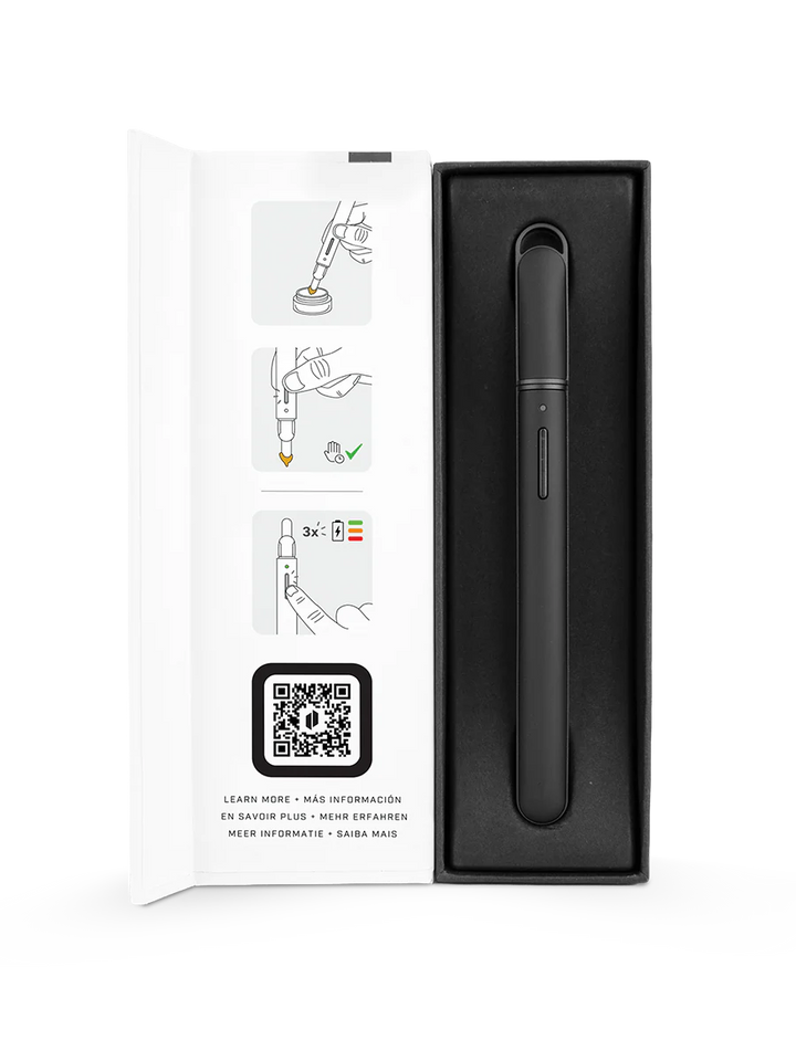 Puffco Hot Knife box contents showing included components and packaging layout