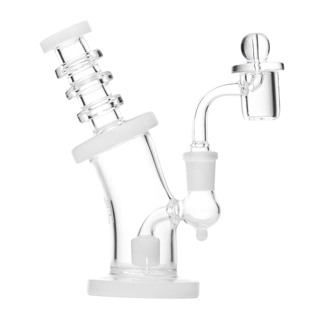 Two clear Human Grade 6.25 inch Bent Neck rigs shown back to back from opposite sides