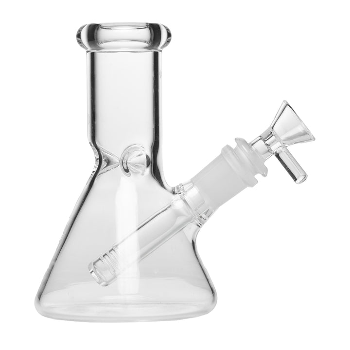 Human Grade 6" Beaker Water Pipe in Clear from the right side