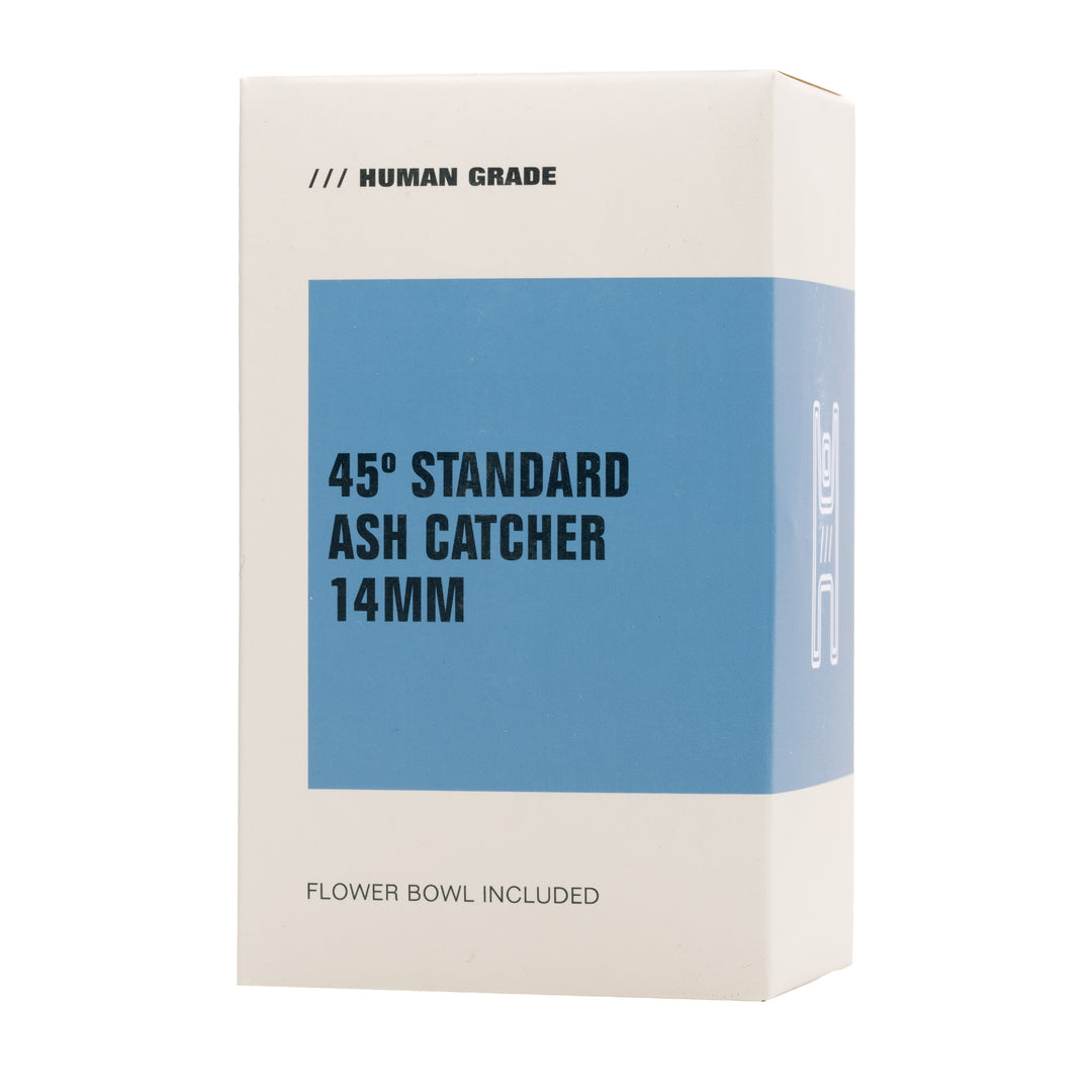 Front of the Human Grade Standard 14mm Ash Catcher retail packaging