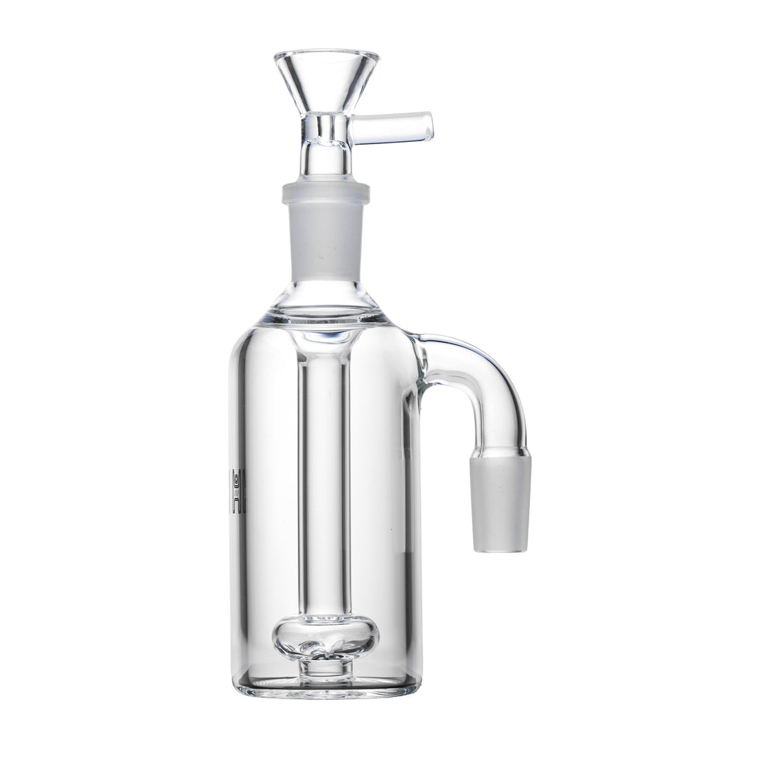 Human Grade Standard 14mm Ash Catcher, 90° version, left side view showing the chamber and angled male joint arm