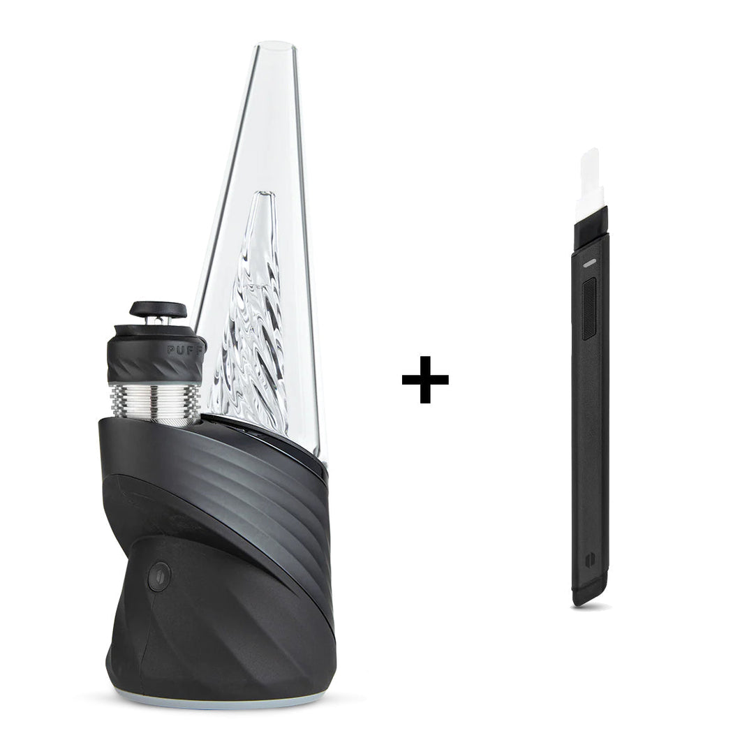 Puffco Peak Pro V2 Onyx Bundle with 3DXL Chamber and Hot Knife – Sleek smart dab rig setup featuring enhanced vapor performance and mess-free loading.