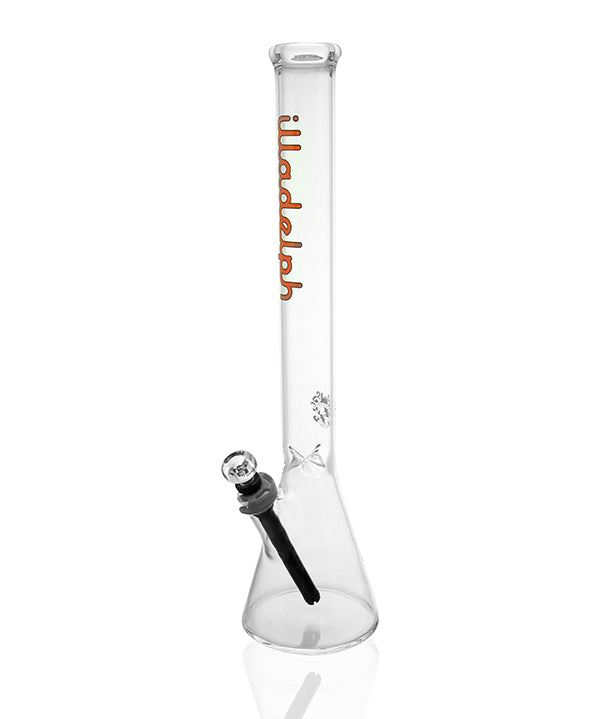 Illadelph 21-inch orange label beaker with K-Clip and lighter accessories