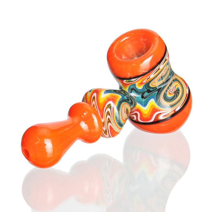 IC Glass Worked Hammer Bubbler Orange — alternate angle of the hammer bubbler
