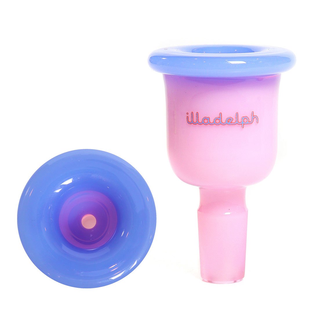 Illadelph 14/20 Single Hole Bell Slide Cotton Candy — signature bell-shaped 14mm male glass slide