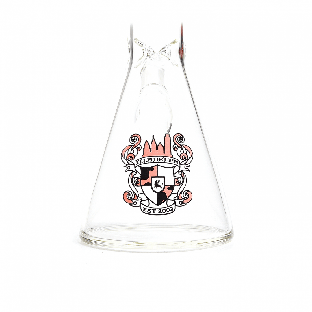 Illadelph 5mm Medium Beaker Cow Label Pink base with Illadelph logo