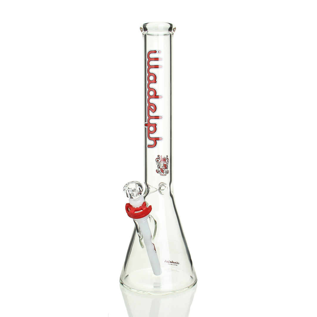 Illadelph Red 5mm Short Beaker 17-inch glass bong