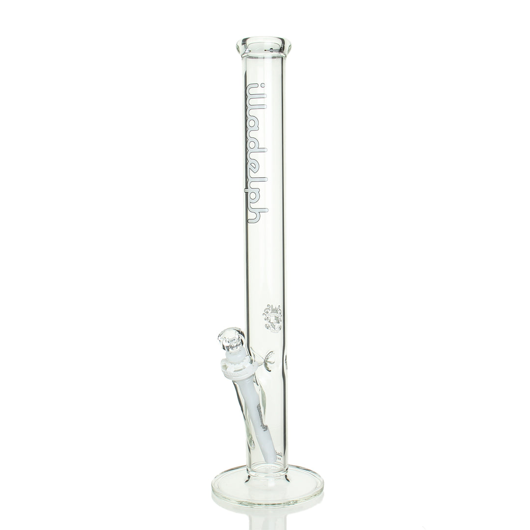 Illadelph White Tall Straight water pipe with K-Clip and lighter