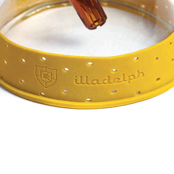 Illadelph Base Bumper Mustard Yellow — close-up of mustard yellow silicone base protector showing molded rim
