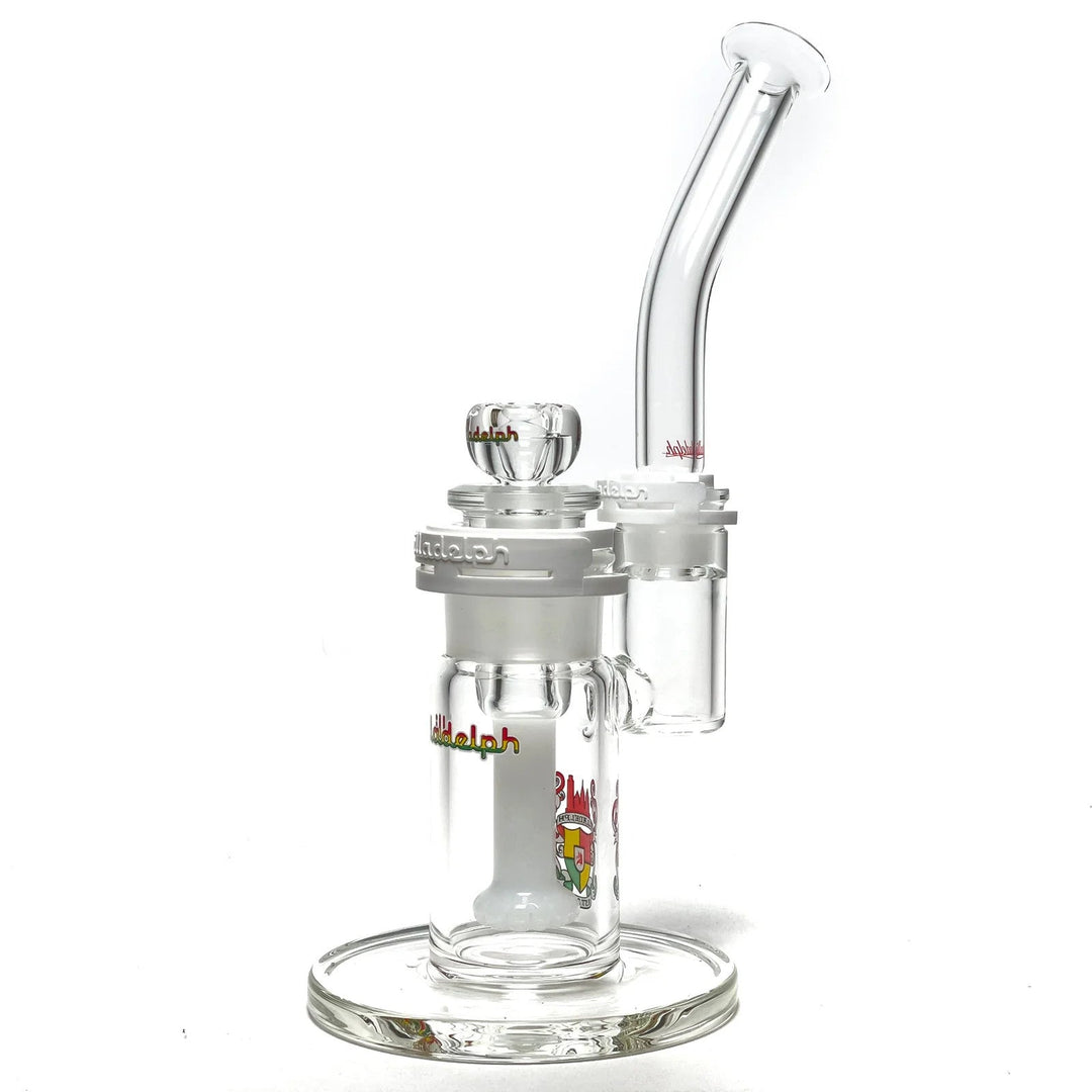 Illadelph Bubbler Rasta Label — rasta label glass bubbler, hero shot