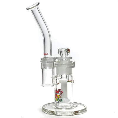 Illadelph Bubbler Rasta Label — rasta label glass bubbler, alternate angle