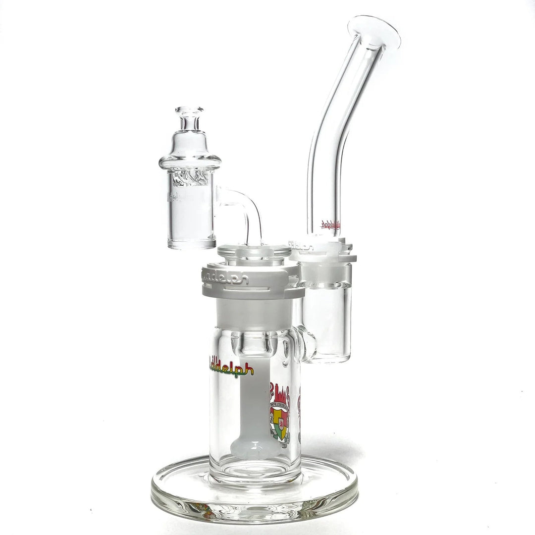Illadelph Bubbler Rasta Label — rasta label glass bubbler, side profile