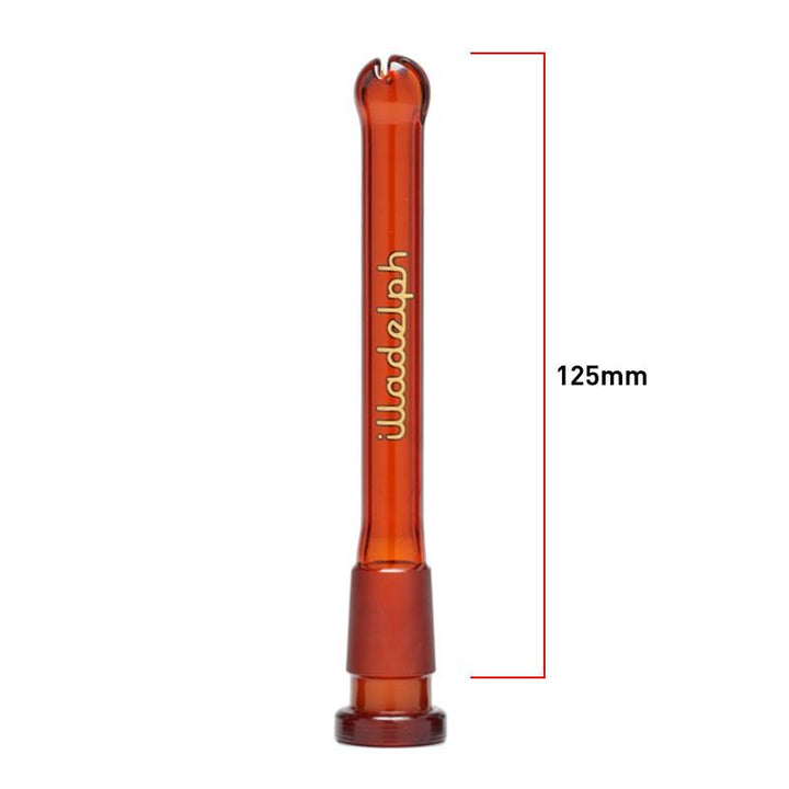 Illadelph Micro V2 Downstem in Gold – 125mm glass downstem with precision airflow, fits Illadelph Mini-Delph V2 and 2016+ Ash Catchers.