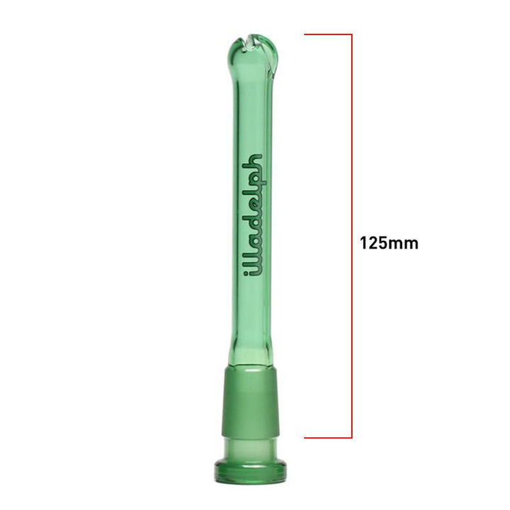 Illadelph Micro V2 Downstem in Green – precision 125mm replacement downstem with 14mm female to 18mm male fit, for Illadelph Mini-Delph Series.