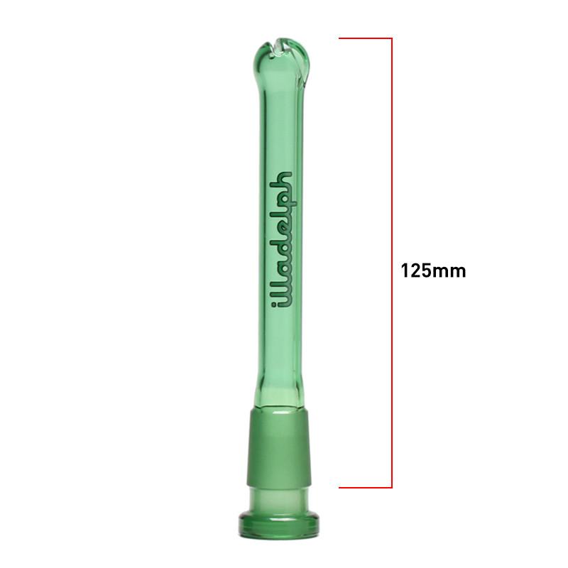 Illadelph Micro V2 Downstem in Green – precision 125mm replacement downstem with 14mm female to 18mm male fit, for Illadelph Mini-Delph Series.