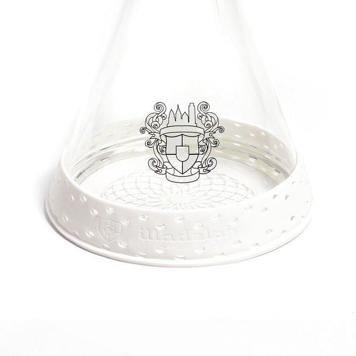 illadelph mini base bumper in white silicone displayed from the top angle showing the molded silicone ring designed for illadelph mini and micro beaker bases