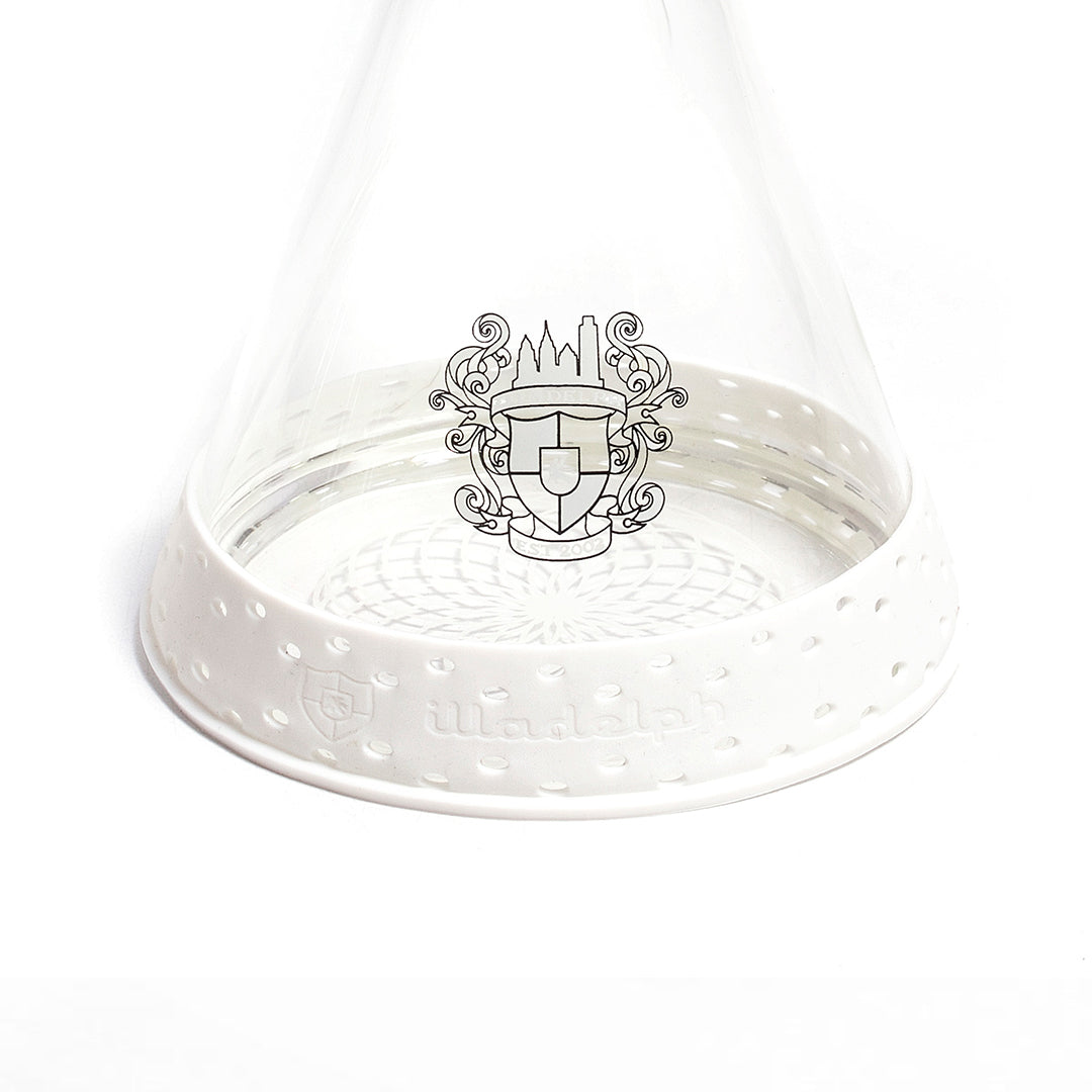 illadelph mini base bumper in white silicone displayed from the top angle showing the molded silicone ring designed for illadelph mini and micro beaker bases