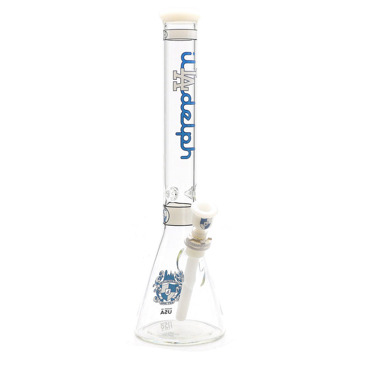 Illadelph Signature Series 19 inch Medium Beaker with LA Label featuring tall beaker profile and rare Los Angeles handblown glass craftsmanship