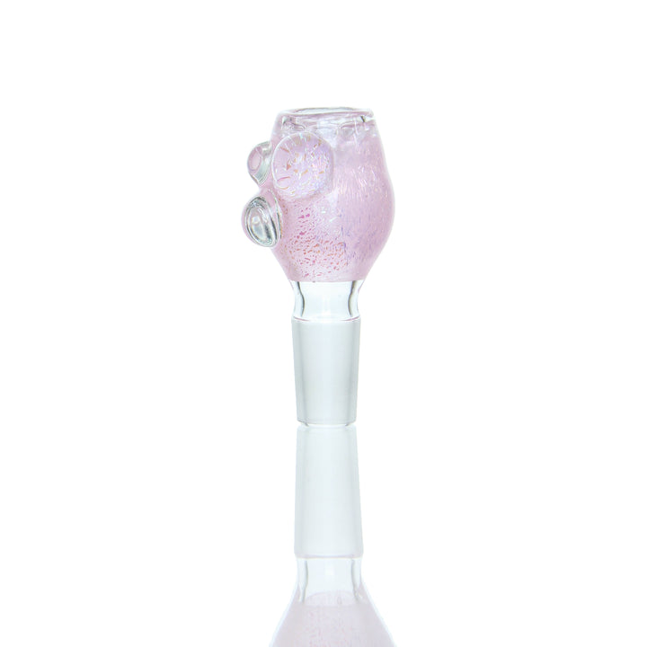 Ben Wilson - Full Color Disc Screen Slide in light pink with clear marbles, handcrafted glass bowl accessory, approx. 2.5" height.