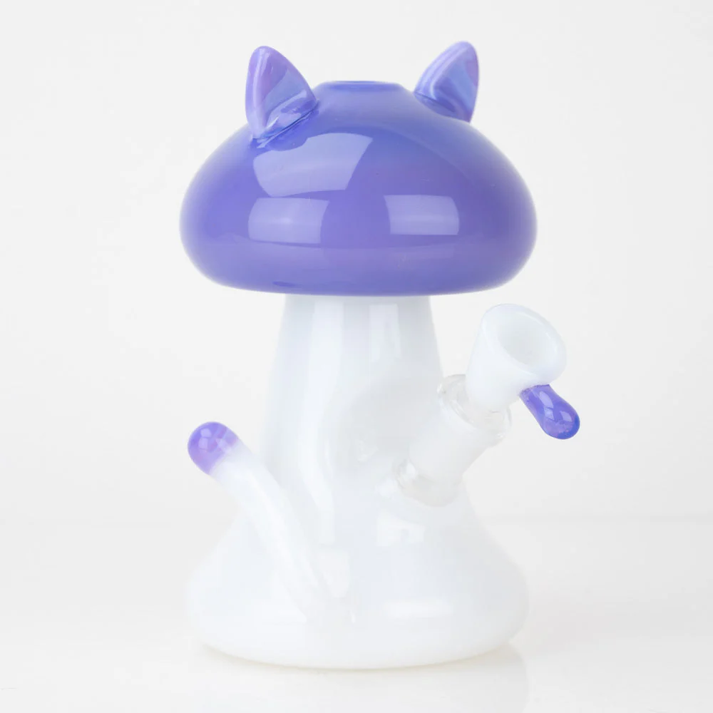 Shroom Kitty Mini Rig side view showing cat and mushroom details