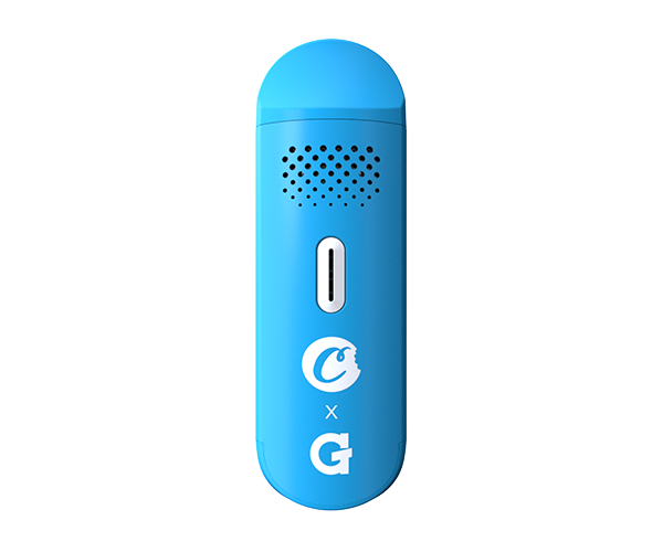 G Pen Dash Cookies – blue and red edition dry herb vaporizer with Cookies branding and single-button control.