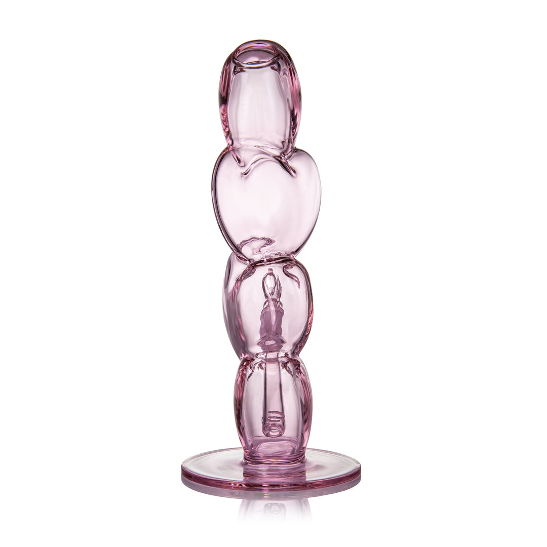 MJ Arsenal Evermore water pipe straight-on profile showing vertical heart stack and balanced base design