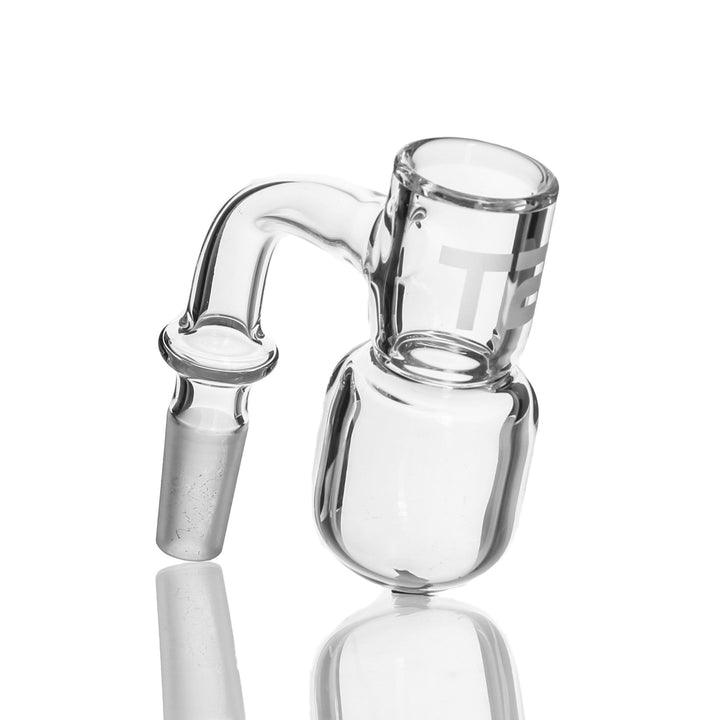 Joel Halen T2 Round Bottom Banger 10mm Male 90deg — T2 round-bottom quartz banger with 10mm male joint at 90 degrees