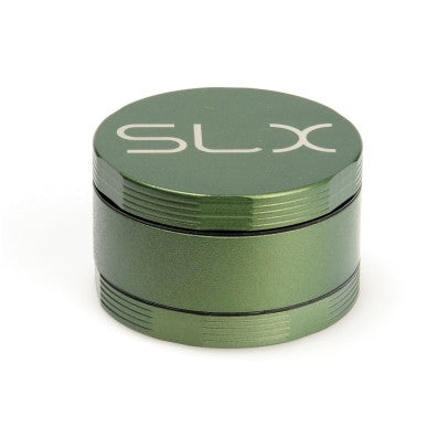 Green SLX non-stick 4 piece grinder standing upright