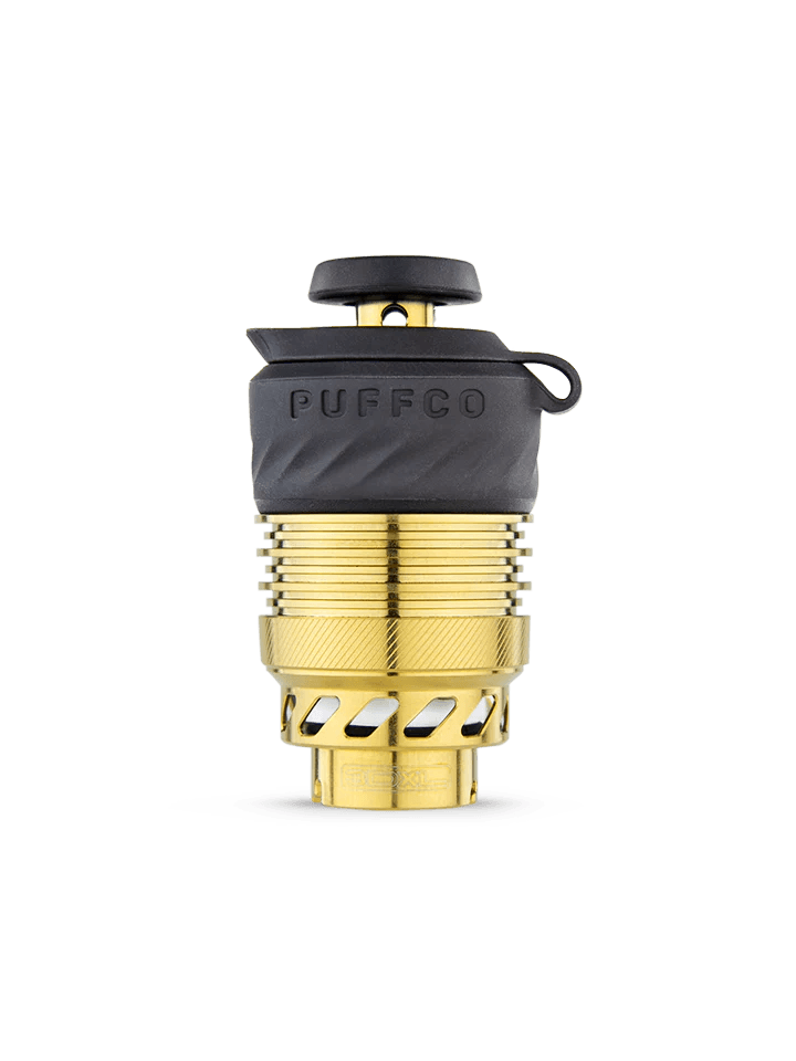Puffco Peak Pro 3DXL Chamber in Gold – enlarged concentrate chamber with extended airflow and gold metal housing.