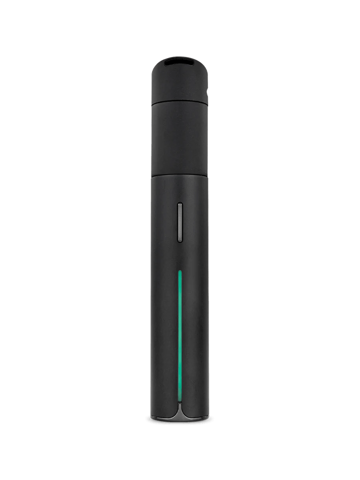 Puffco Pivot Vaporizer in Onyx – matte black finish, minimalist front design with LED indicator band.