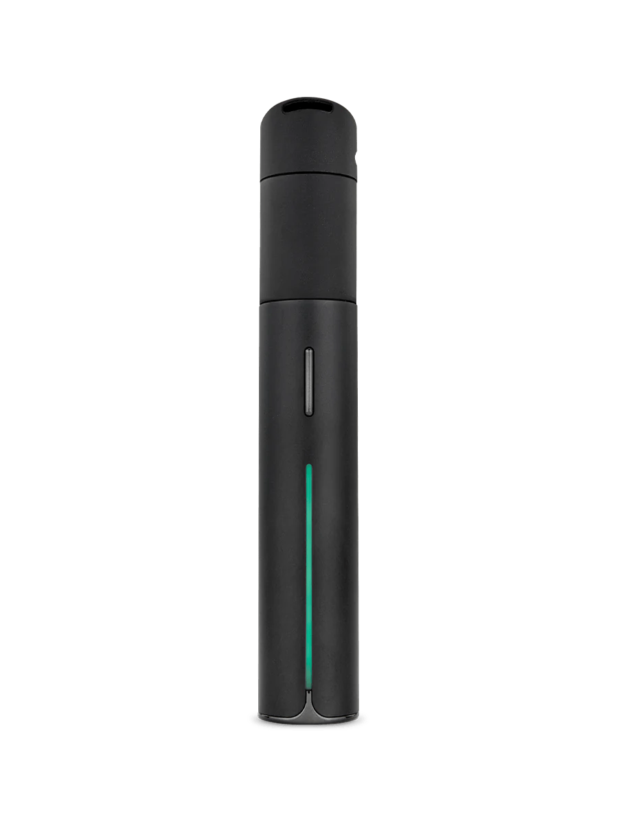 Puffco Pivot Vaporizer in Onyx – matte black finish, minimalist front design with LED indicator band.