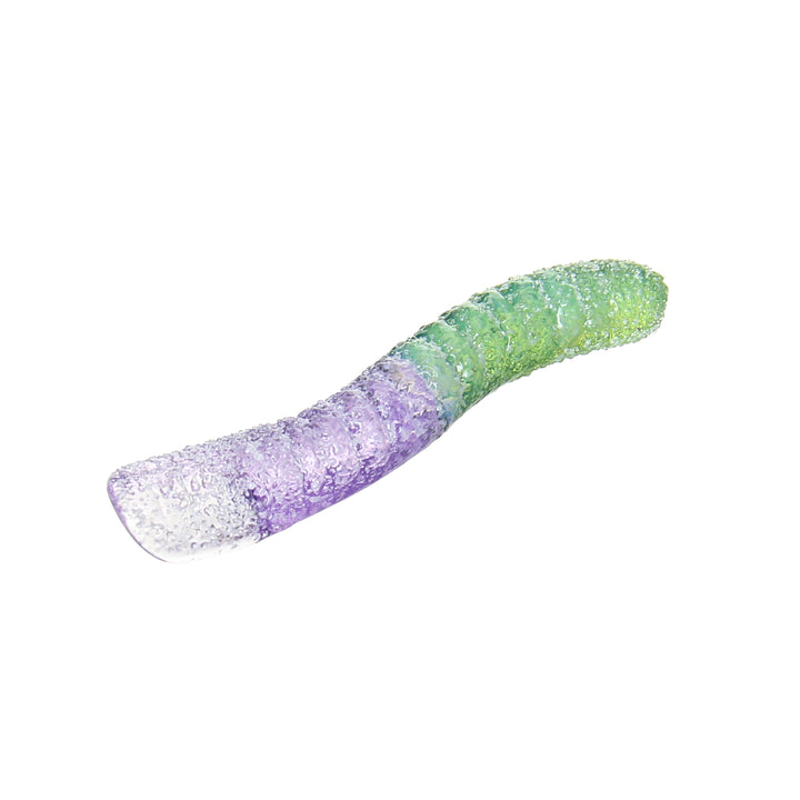 Emperial Glass Worm Scoop - Green & Purple