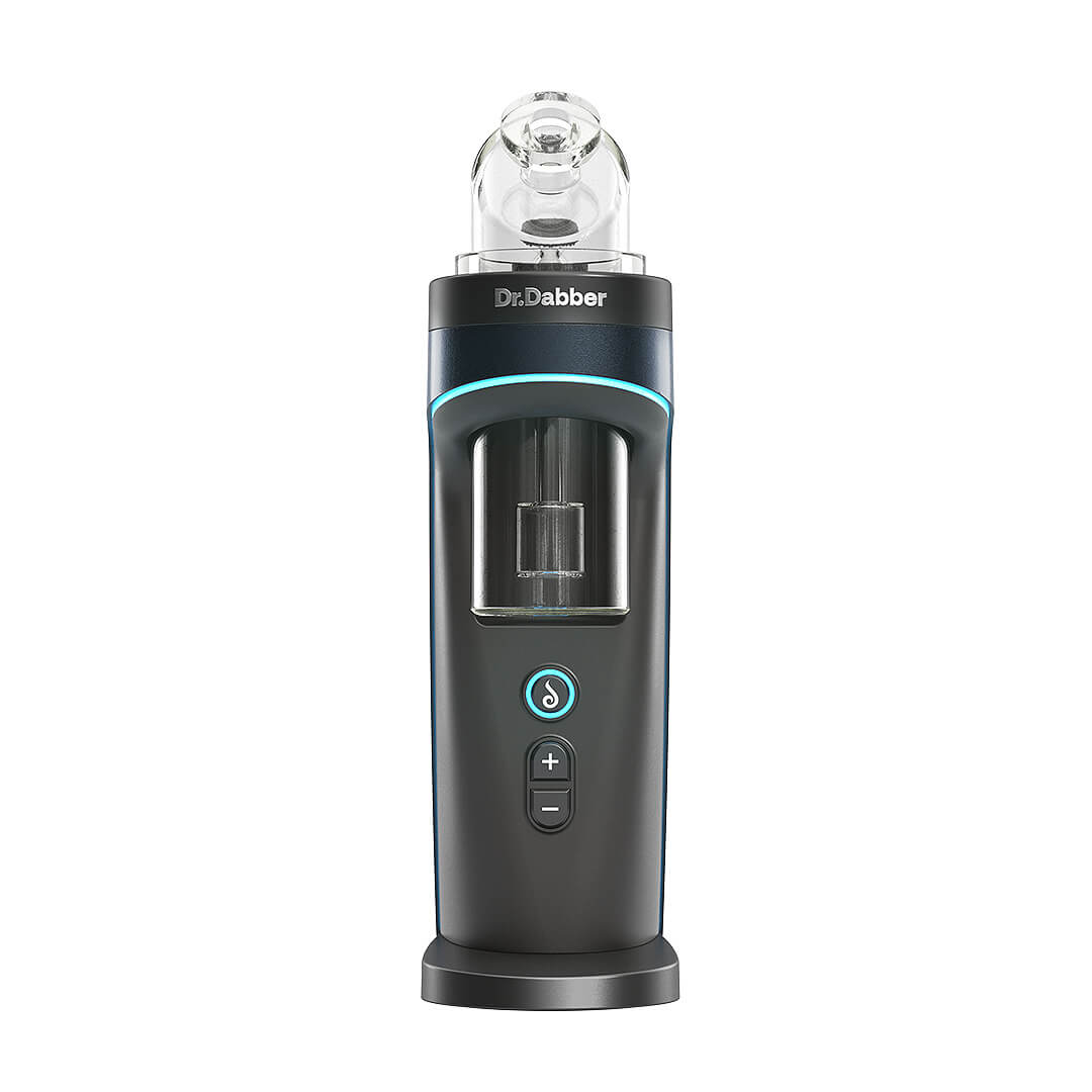 Dr. Dabber Switch² Vaporizer – front view with display panel, IR sensor window, and glass top attachment.