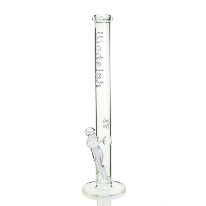 Illadelph White Tall Straight water pipe with K-Clip and lighter