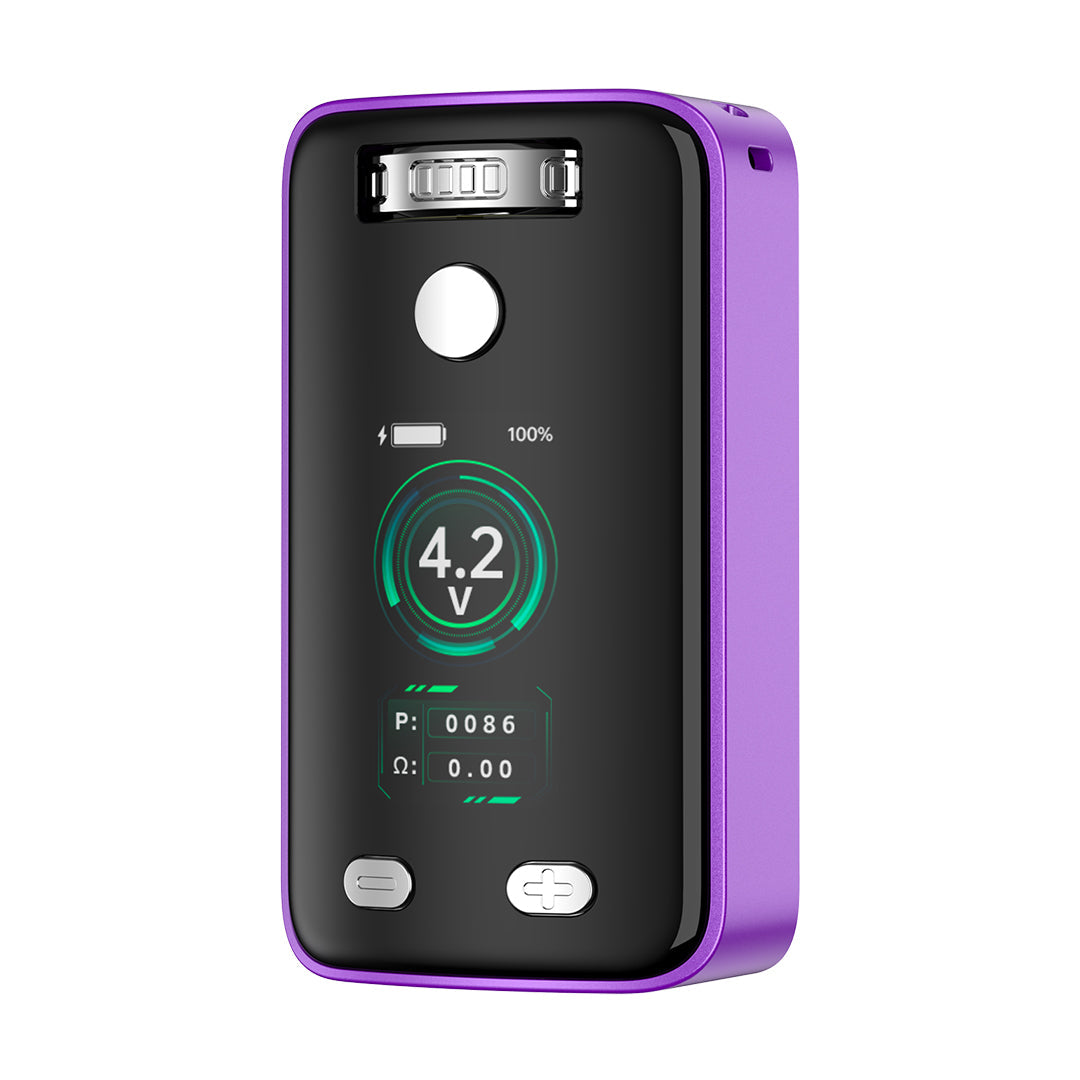 Yocan Uni 3.0 purple vaporizer with OLED display and universal 510 thread, ideal for customizable and portable vaping experiences.