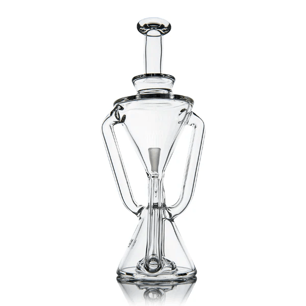back view of Time Turner Dab Rig Double Uptake Recycler with 4-Hole Perc