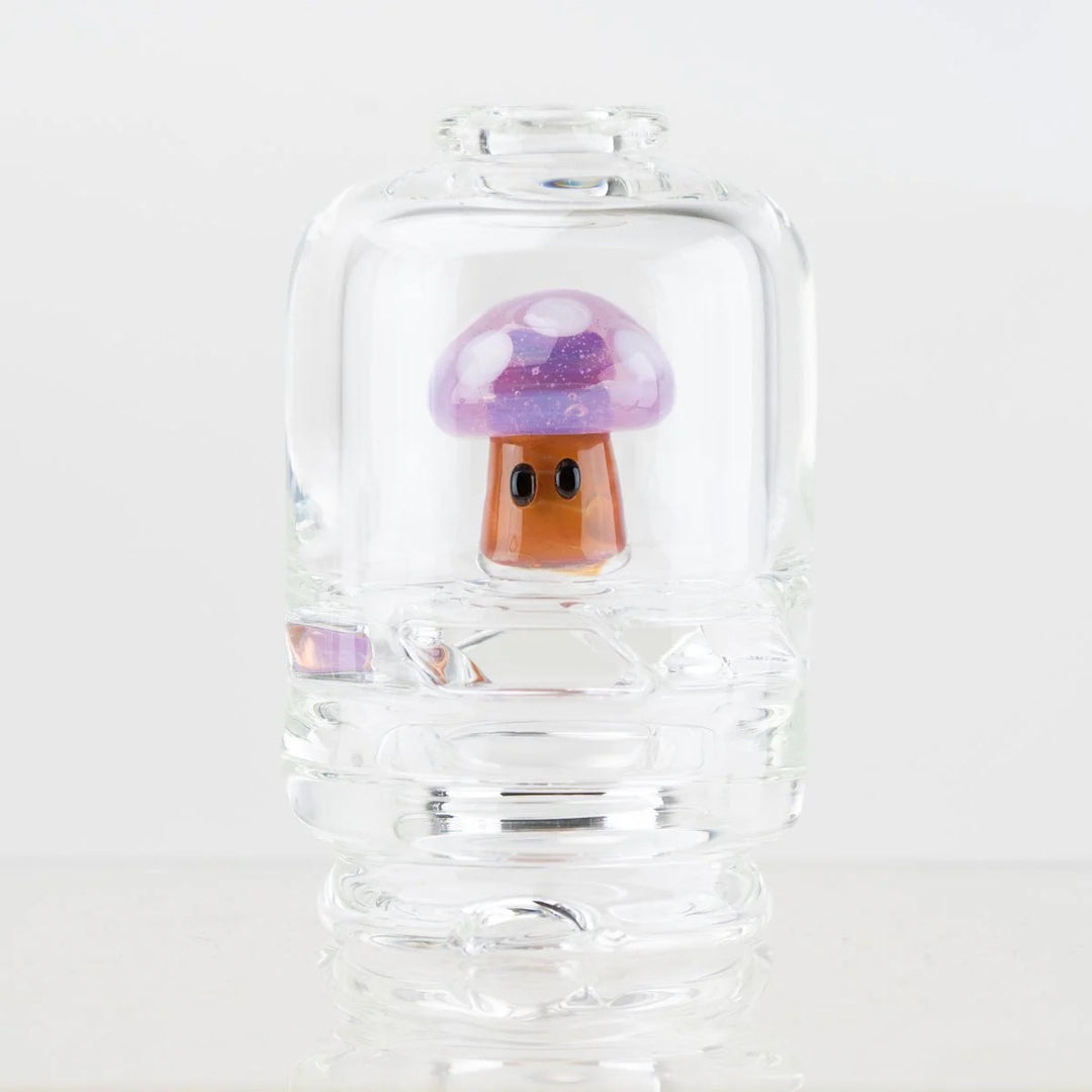 Empire Glassworks Puffco Peak Dry Top – Purple Mushroom edition, hand-blown glass cap with lavender tone.