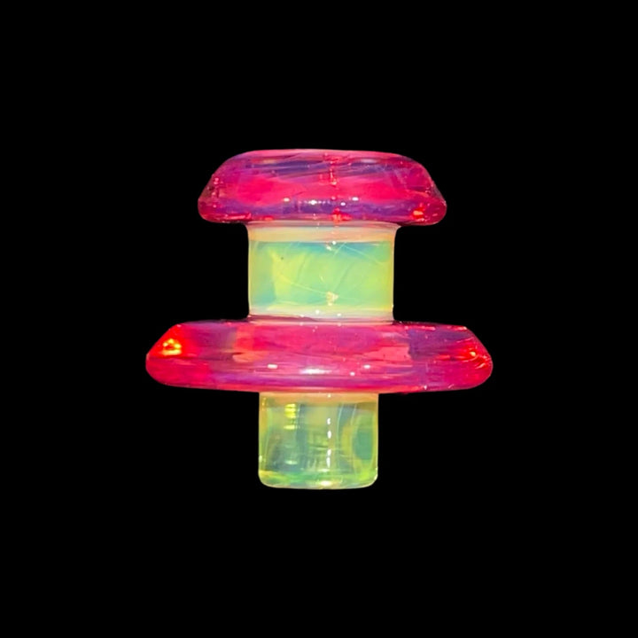 Two Tone UFO Tower Cap by Campfire Quartz – Dual Color Carb Cap for Tower Quartz Bangers pink cloud slyme