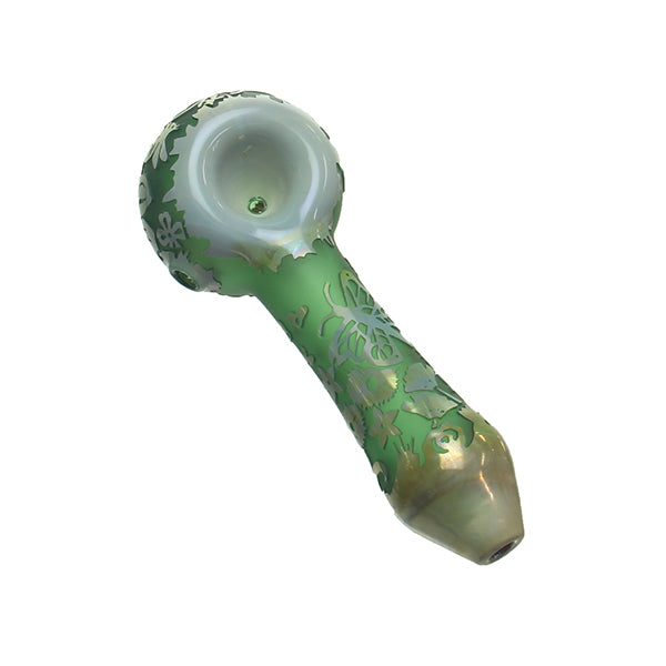 Liberty 503 Sandblasted Hand Pipe Flowers and Butterflies sculptural dry pipe