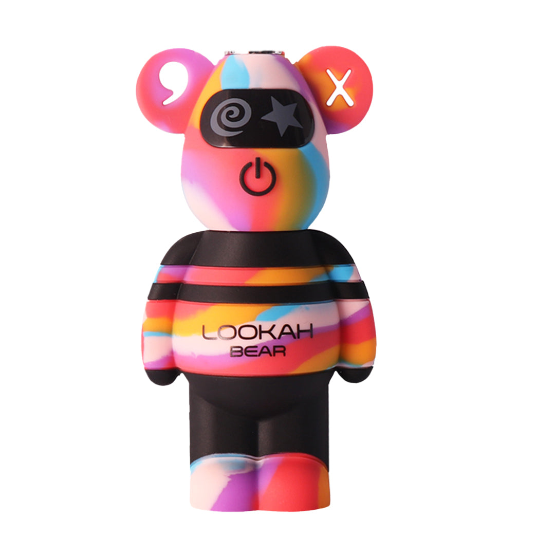 LOOKAH Bear 510 Battery in colorful bear-shaped design with universal cartridge compatibility and power button on front. Ideal for stylish vaping.