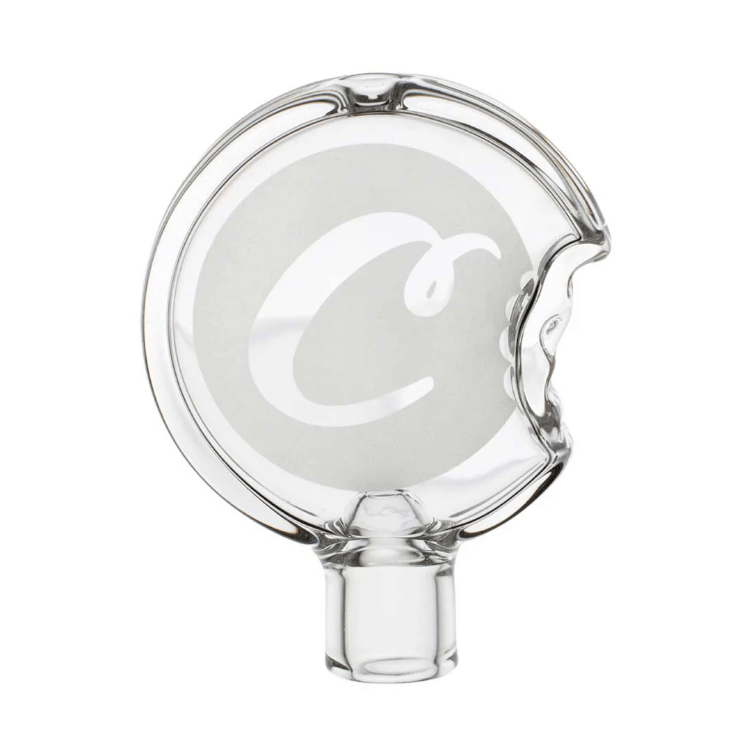 Cookies Stone Chillum - Glass Pipe shaped like a bitten cookie with etched 'C' logo, offering a durable and portable smoking solution.