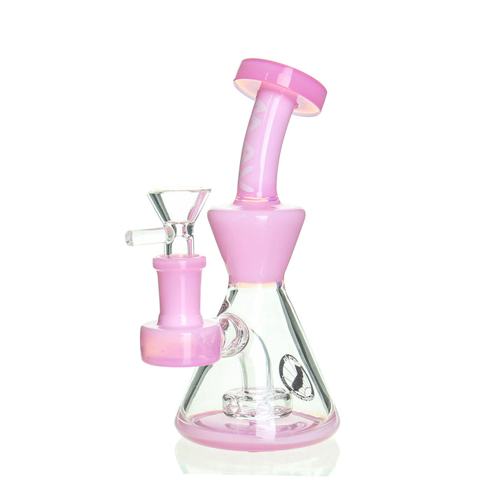 MAV Balboa Mini Rig — Milky Pink colorway mini hourglass dab rig