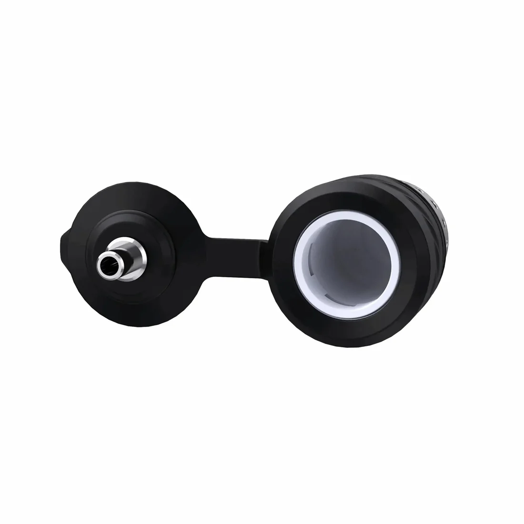 VOOZR OG Peak 3DXL ceramic chamber top view highlighting wide coil-less bowl design for even heat and flavor-forward vapor on Puffco Peak OG