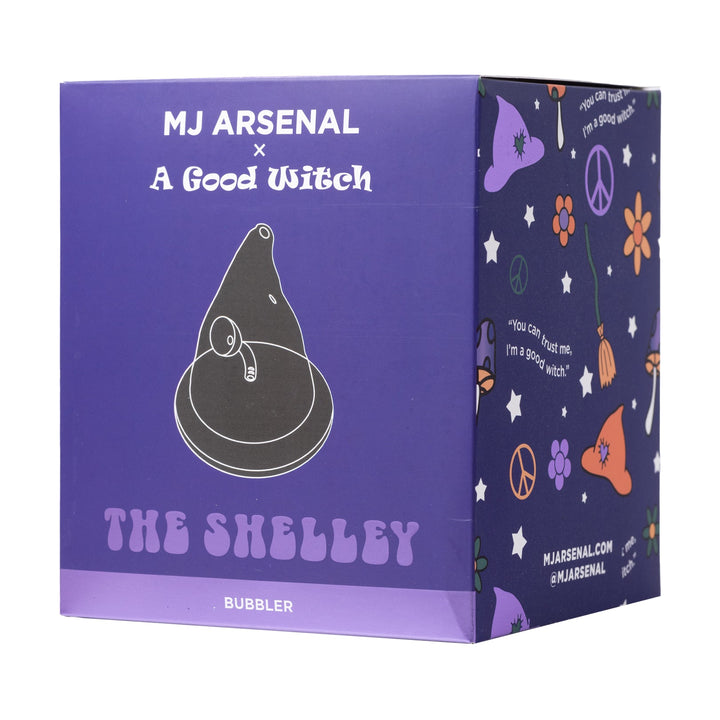 MJ Arsenal x A Good Witch The Shelley Bubbler — witchy collab glass bubbler, top-down view