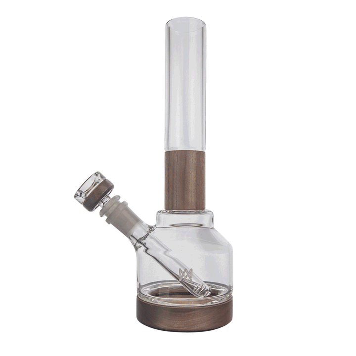 mj arsenal alpine palisade water pipe 360 degree rotating view wood and glass bong