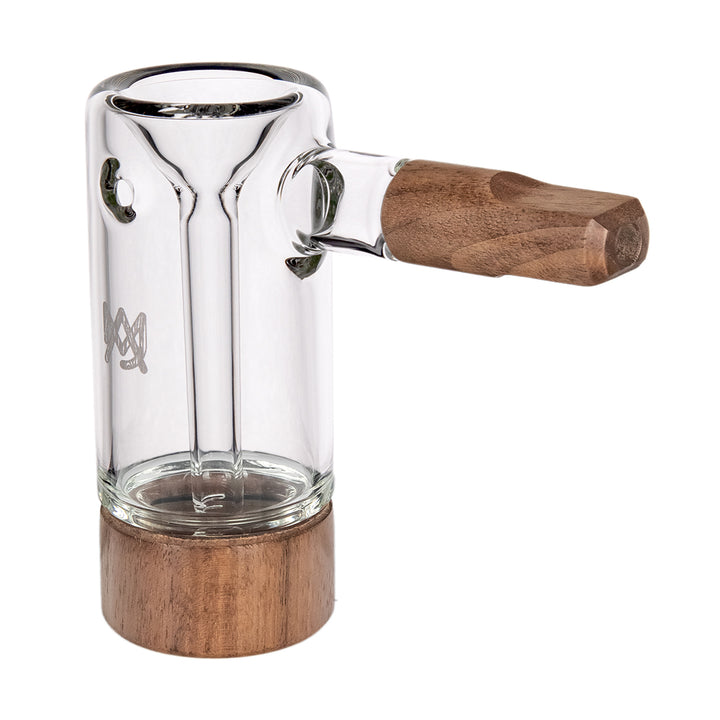 MJ Arsenal Steamboat Bubbler Alpine Series, front angle borosilicate glass and walnut