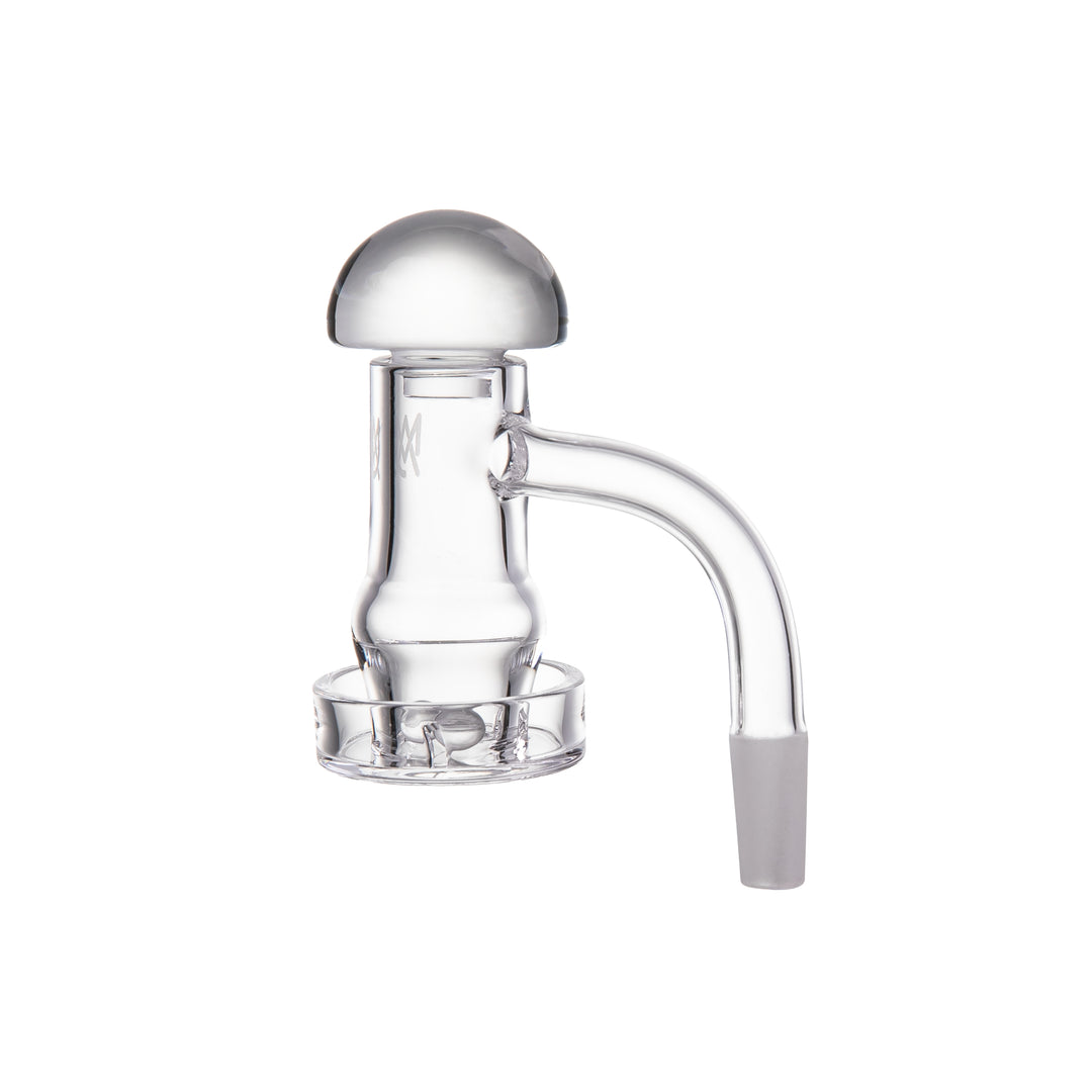 MJ Arsenal Bubble Banger, 10mm male 90 degree quartz banger with the rounded bubble bucket