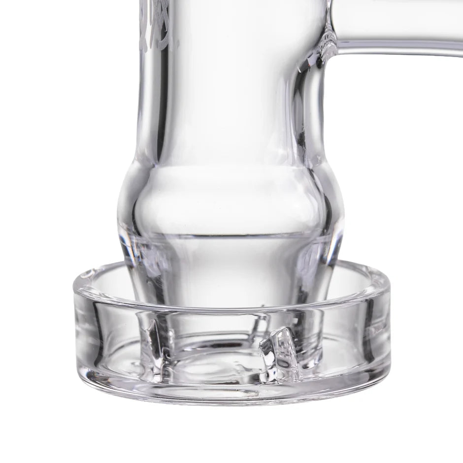 Close-up of the bucket on the MJ Arsenal Bubble Banger, showing the 26.5mm deep quartz bucket and full weld construction